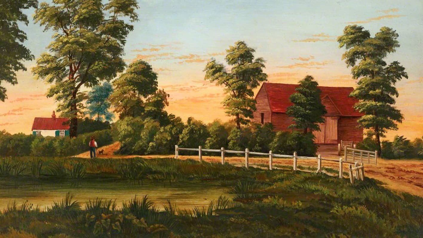 1838 painting of Brockley Road, the oldest dated picture in Lewisham's collection